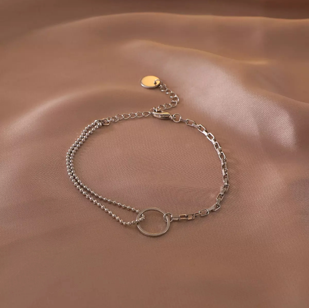 Korean style O shape bracelet - ZAY SHEEN - Silver 02
