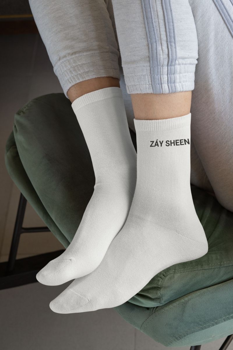 ZÁY SHEEN ORGANIC COTTON SOCKS - WHITE